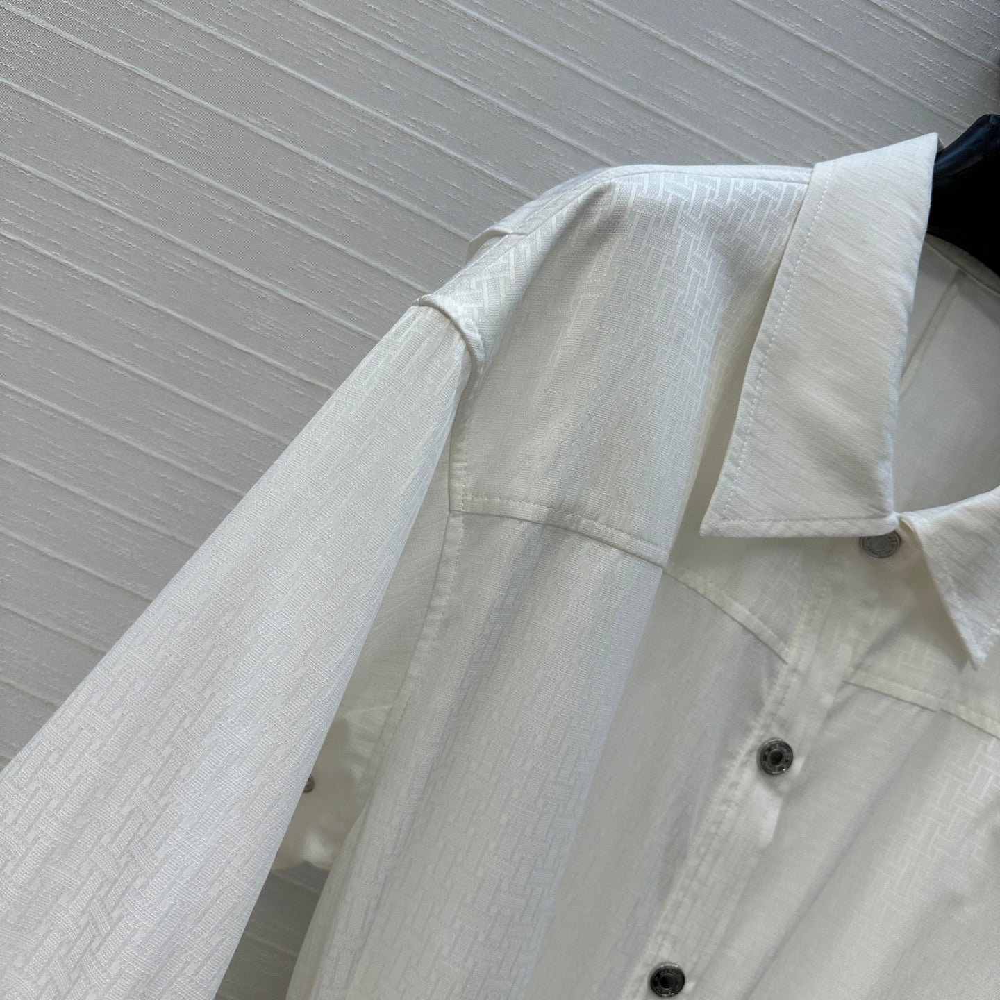 HERMES HERMES JACQUARD SHIRT DRESS WITH TIE NECK 276149