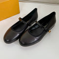 LOUIS VUITTON ROMY FLAT BALLERINA IN BLACK CALFSKIN