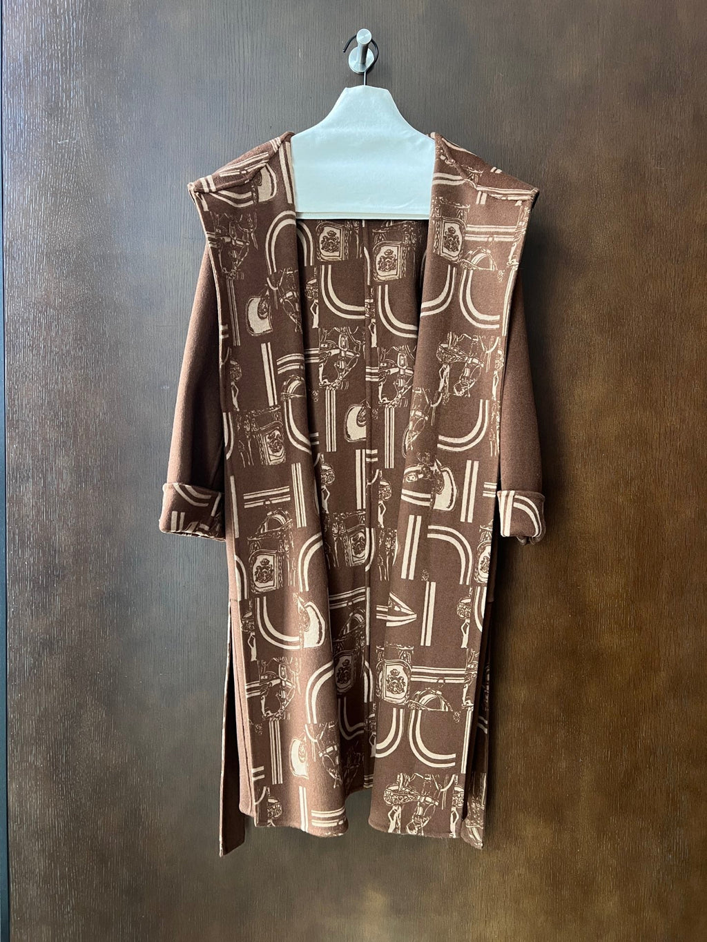 HERMES 25S REVERSIBLE LONG HOODED COAT 048