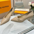 LOUIS VUITTON 6AM HIGH HEELS 55 MM IN TAN BEIGE LAMBSKIN