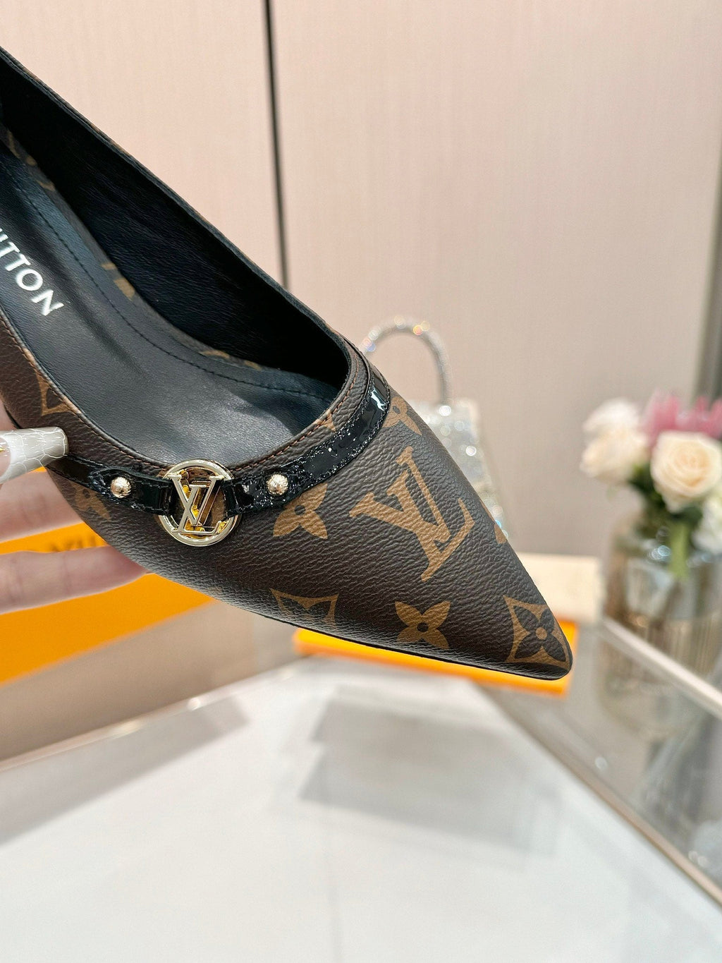 LOUIS VUITTON 6AM HIGH HEELS 55 MM IN CHOCOLATE BROWN MONOGRAM LAMBSKIN