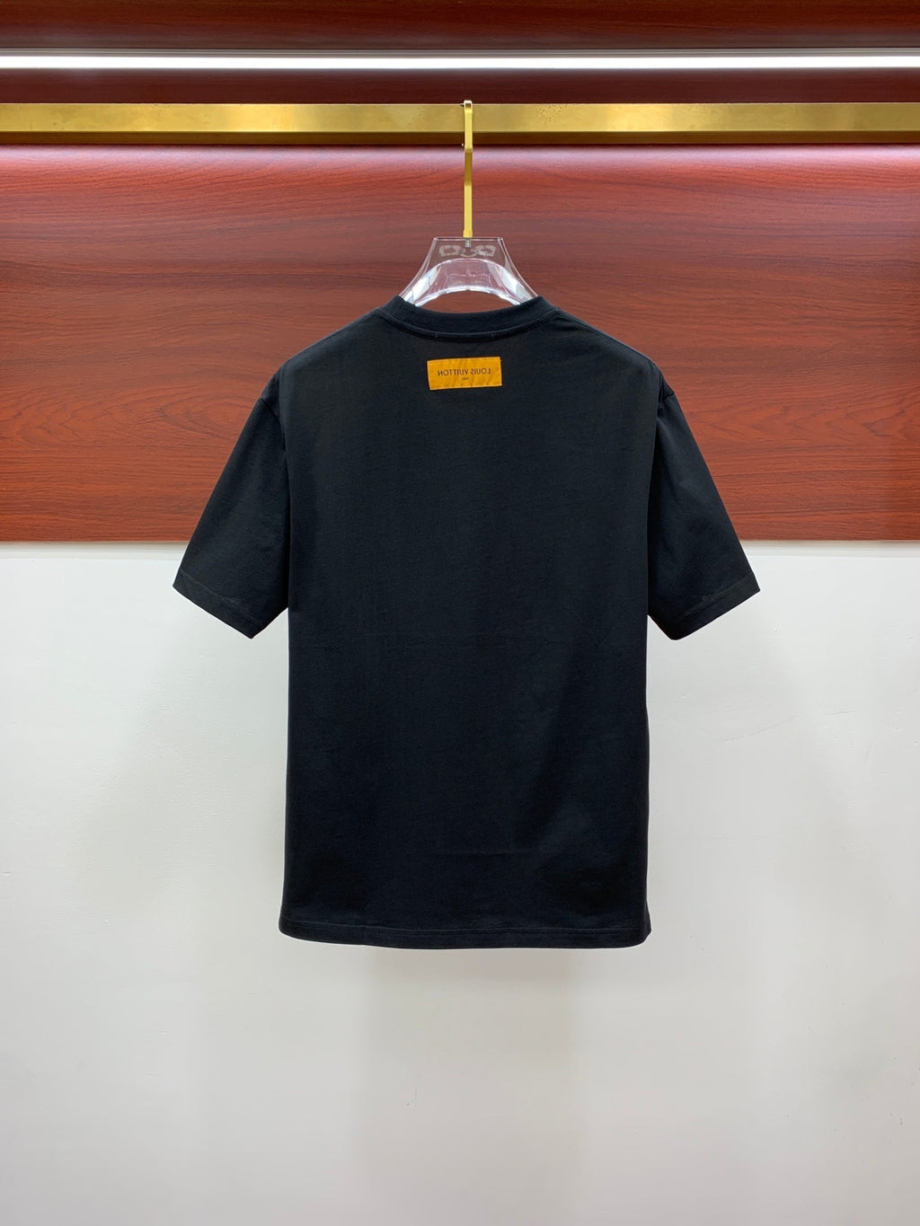 LOUIS VUITTON LV T-SHIRT EMBROIDERED LOGO IN BLACK COTTON 238879