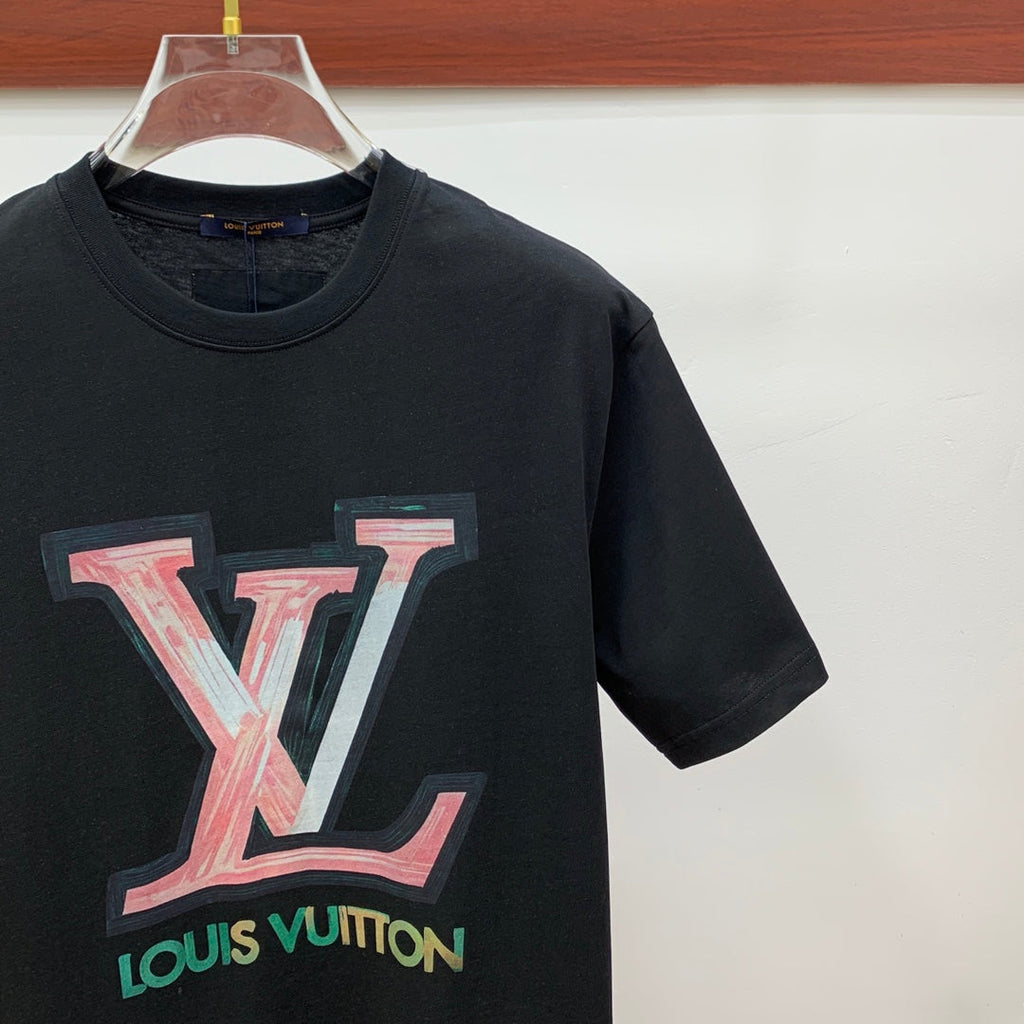 LOUIS VUITTON LV T-SHIRT IN BLACK PURE COTTON 238887