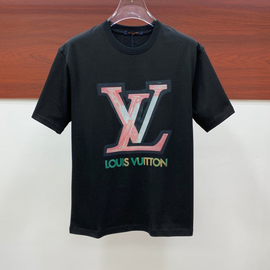 LOUIS VUITTON LV T-SHIRT IN BLACK PURE COTTON 238887