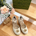 GUCCI Crochet platform Espadrilles White
