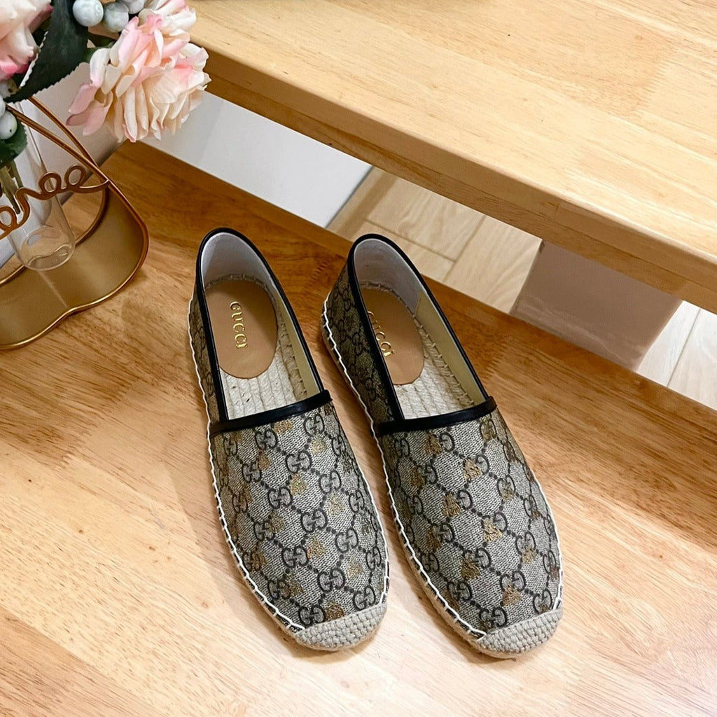GUCCI Supreme Flat Shoes Brown Caro