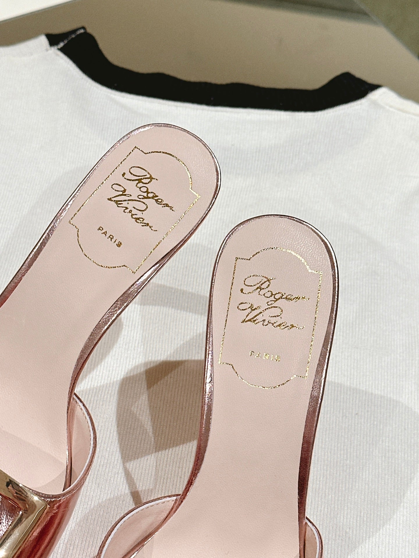 TRUMPET METALLIC MULES IN PINK PATENT CALFSKIN