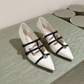 LOUIS VUITTON HIGH PUMP 45MM IN WHITE CALFSKIN WITH BLACK STRAPS