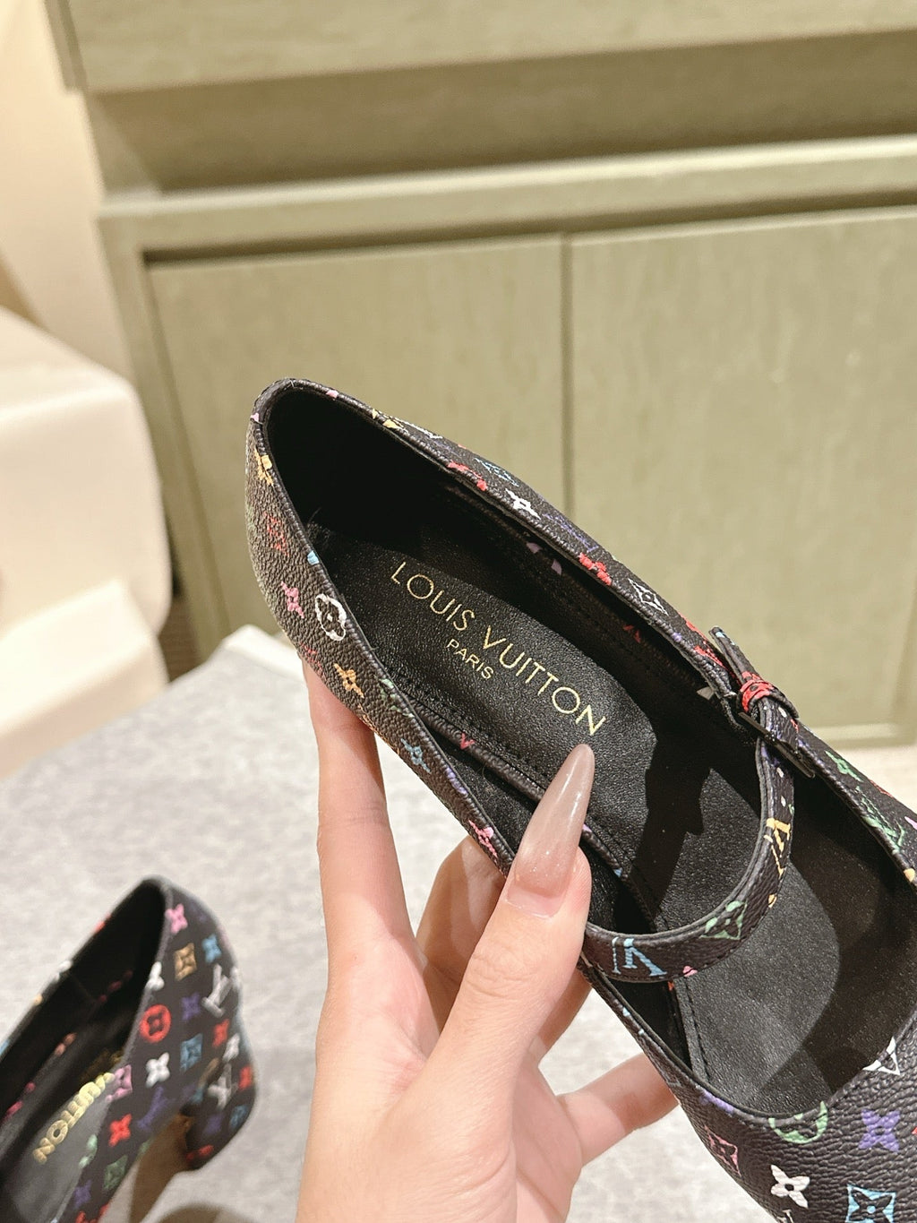 LOUIS VUITTON SWING HIGH MARY JANE 55 MM IN BLACK MONOGRAM CALFSKIN