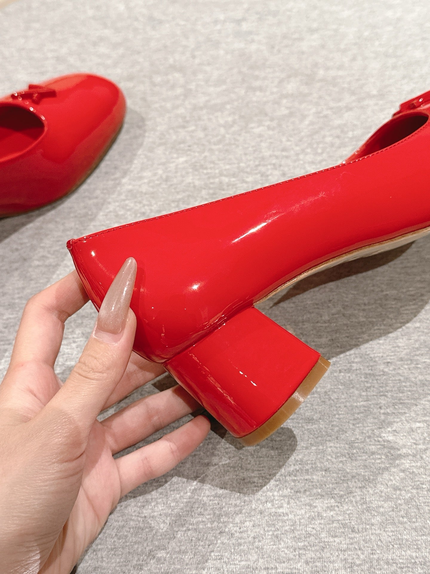 LOUIS VUITTON SWING HIGH PUMP 55 MM IN CRIMSON RED PATENT CALFSKIN