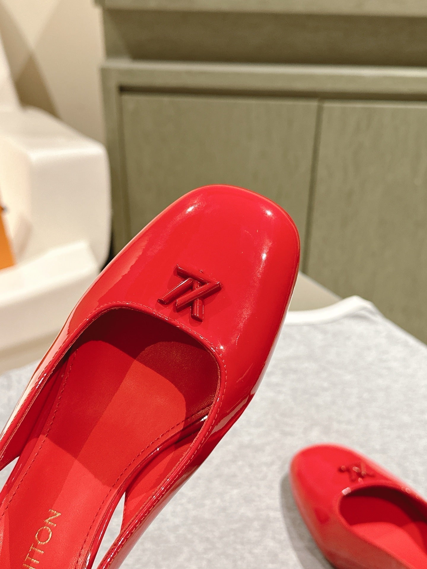 LOUIS VUITTON SWING SLINGBACK PUMP 55 MM IN CRIMSON RED CALFSKIN