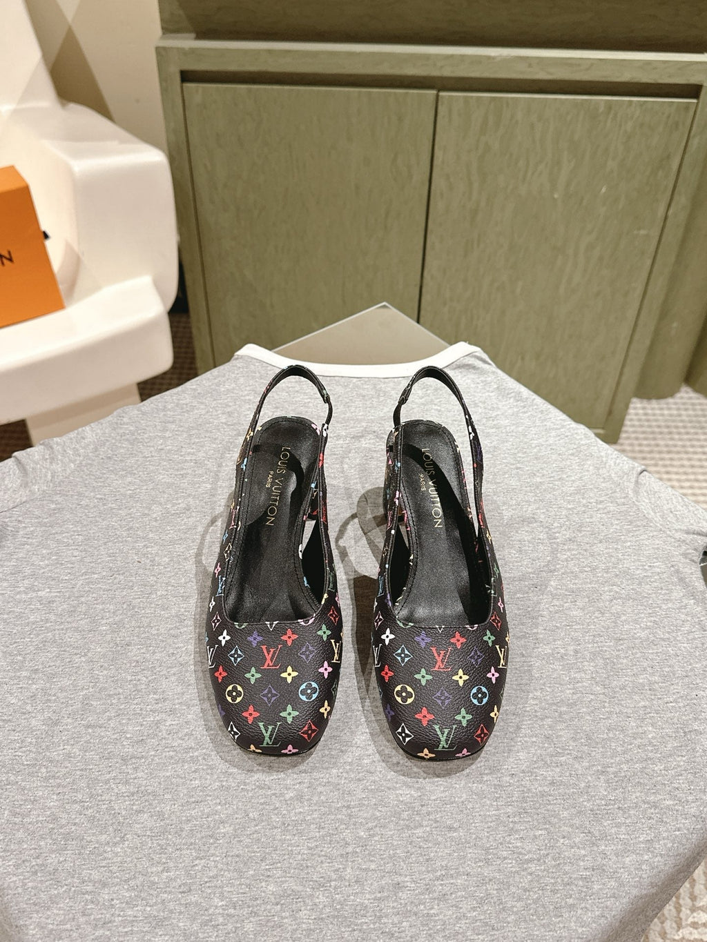 LOUIS VUITTON SWING SLINGBACK PUMP 55 MM IN BLACK MONOGRAM CALFSKIN