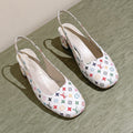LOUIS VUITTON SWING SLINGBACK PUMP 55 MM IN WHITE MONOGRAM CALFSKIN
