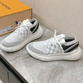 LOUIS VUITTON SNEAKERS IN WHITE DAMIER ELASTIC FABRIC