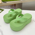 GUCCI THONG PLATFORM 5 CM IN PISCHIATO GREEN IMPORTED TPU