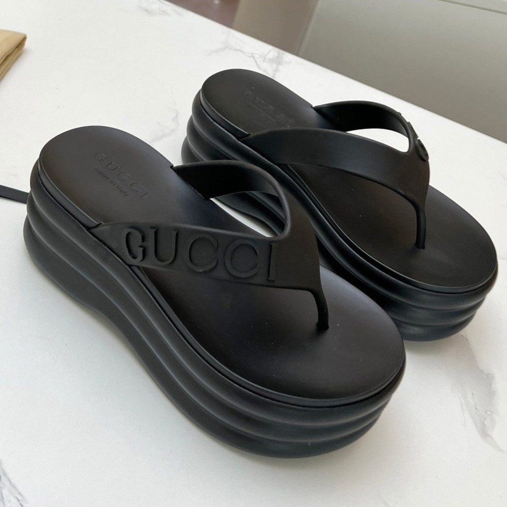 GUCCI THONG PLATFORM 5 CM IN BLACK IMPORTED TPU