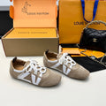 LOUIS VUITTON SNEAKERINA TRAINERS IN BROWN AND WHITE SUEDE