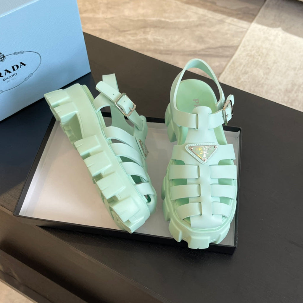 PRADA RUBBER MONOLITH SANLS MINT CALFSKIN