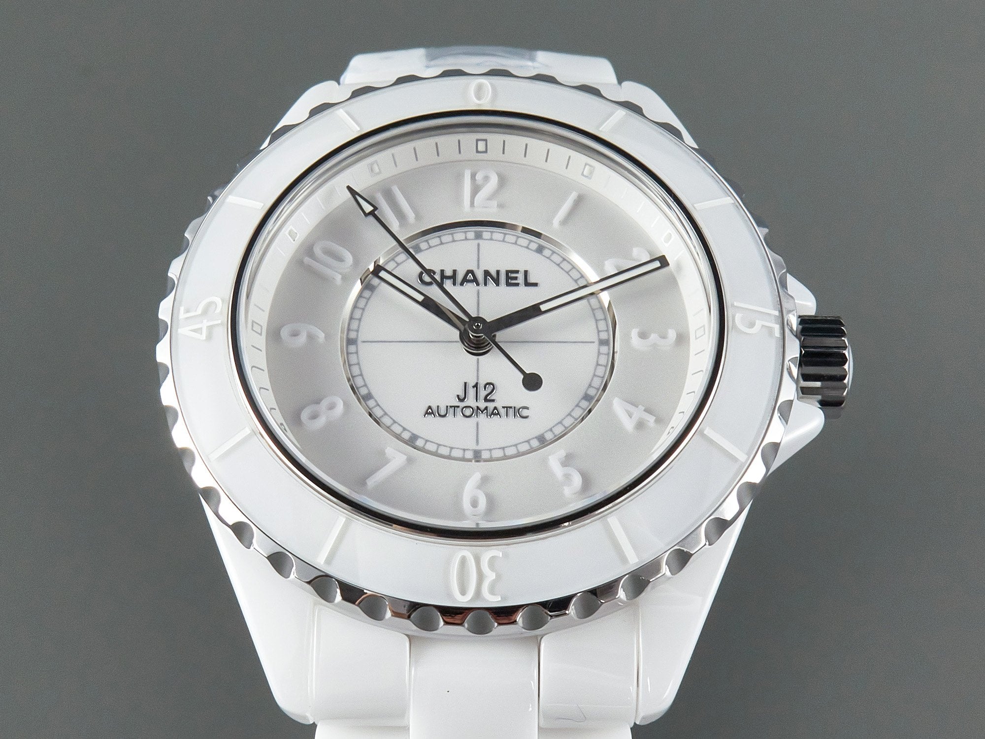 CHANEL J12 Automatic White Ceramic White Numerals Black White Hands White Dial