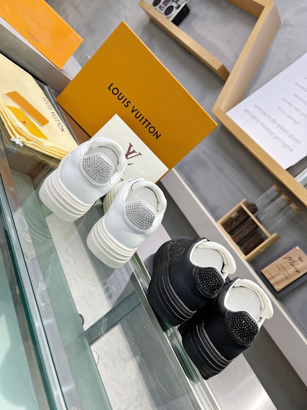 LOUIS VUITTON LV WOMEN GROOVY PLATFORM IN WHITE EMBOSSED CALFSKIN