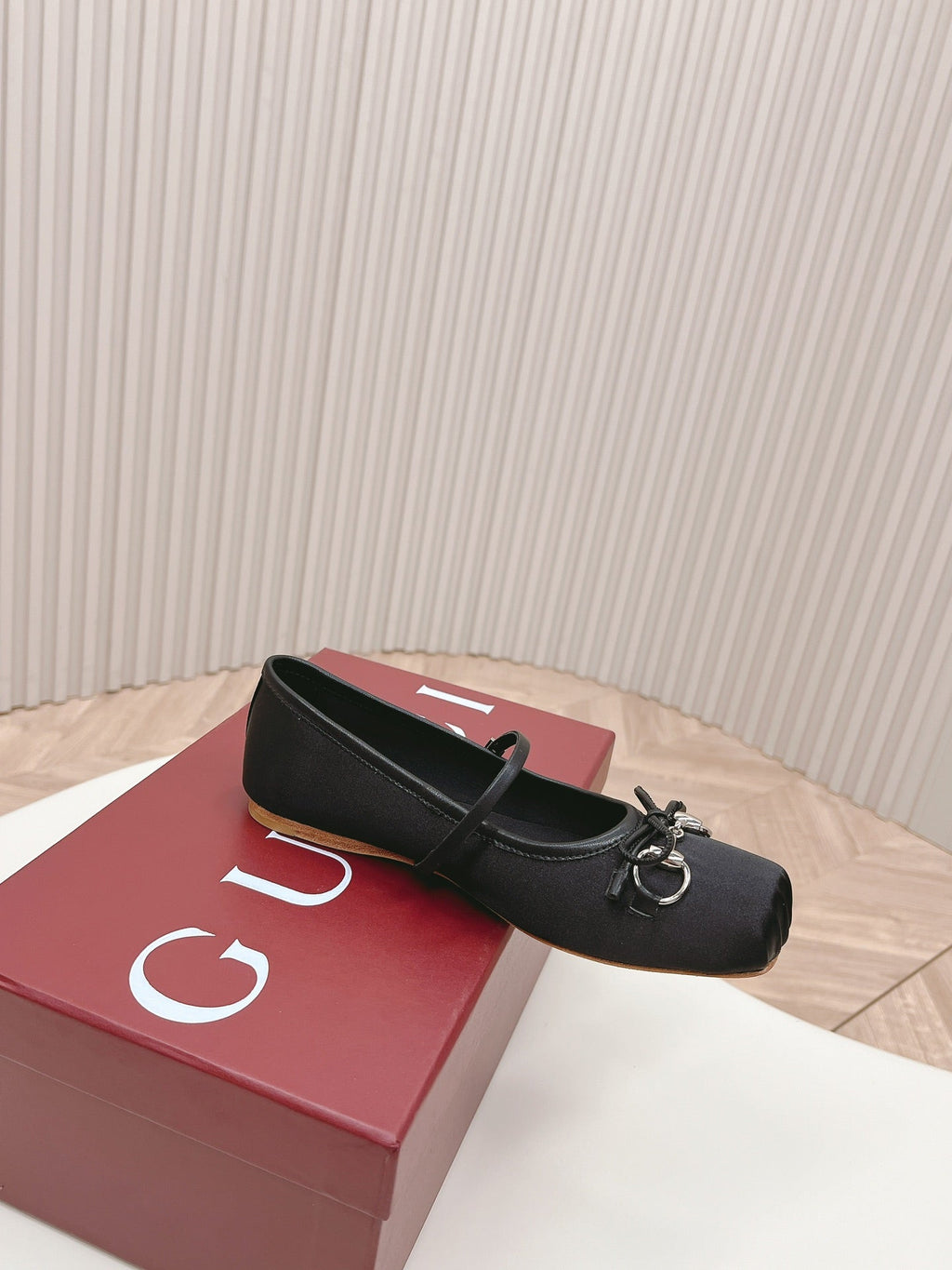 GUCCI BALLET FLAT BLACK SILK