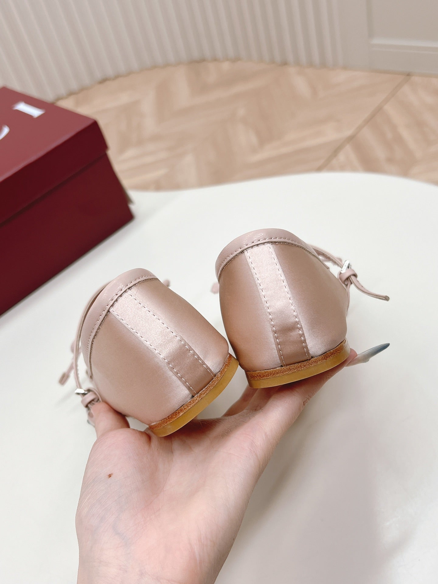 GUCCI BALLET FLAT PASTEL PINK SILK
