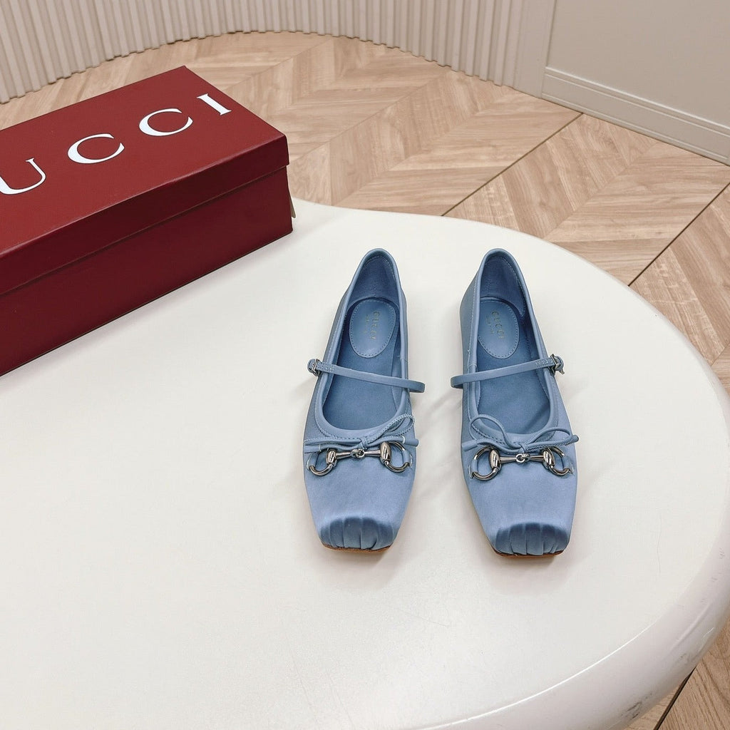 GUCCI BALLET FLAT SKY SILK