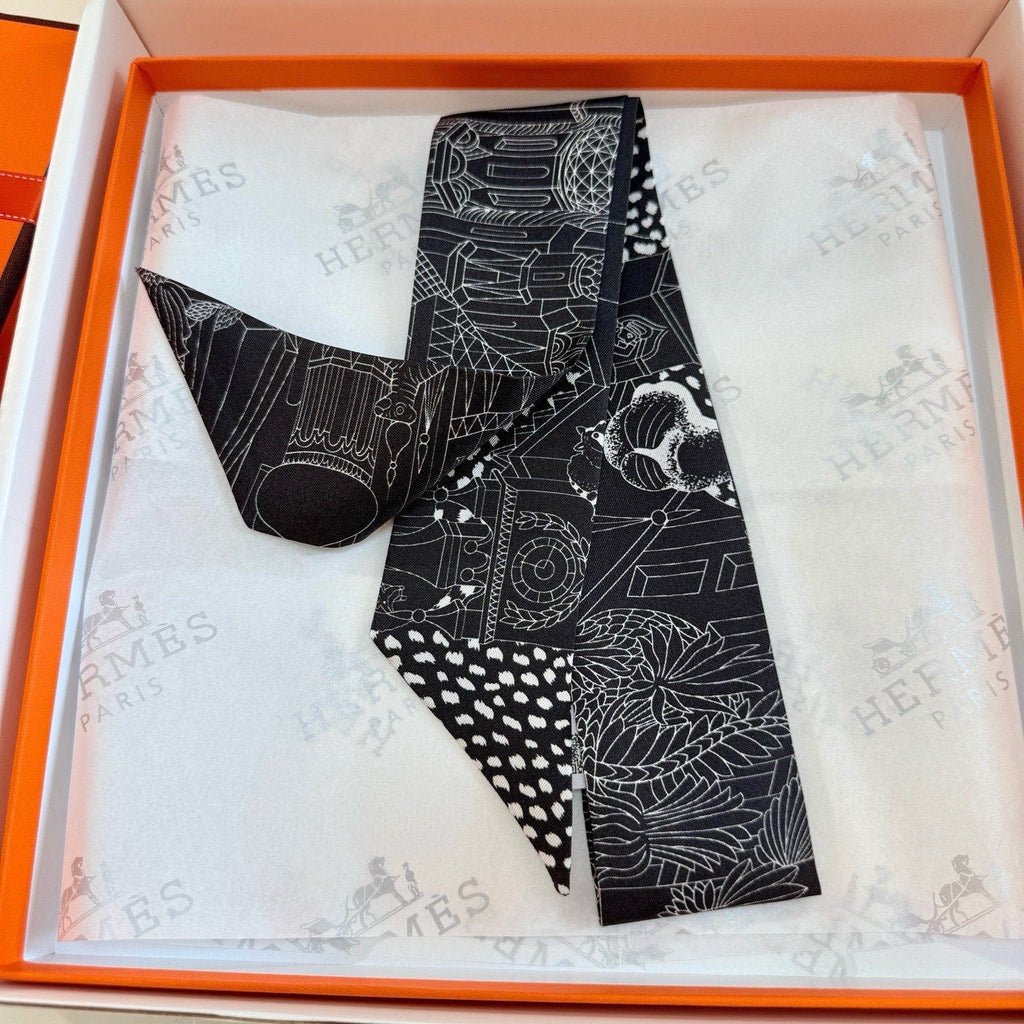 HERMES HERMES 25S NECKERCHIEF 86 IN SILK 989357