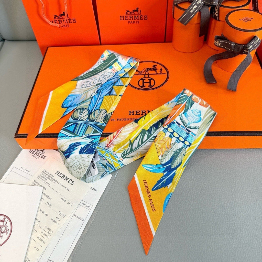 HERMES HERMES 25S NECKERCHIEF 86 IN SILK 991556