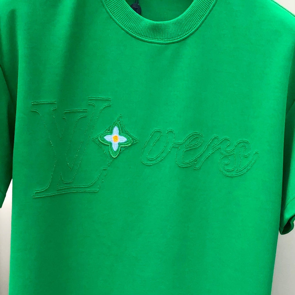 LOUIS VUITTON LV EMERALD GREEN COTTON T-SHIRT 239465