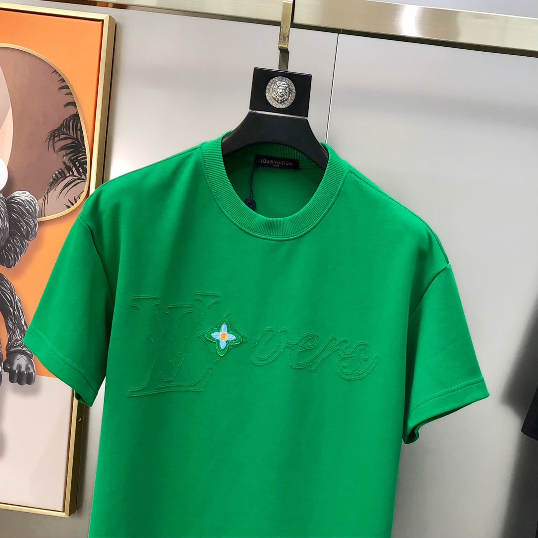 LOUIS VUITTON LV EMERALD GREEN COTTON T-SHIRT 239465
