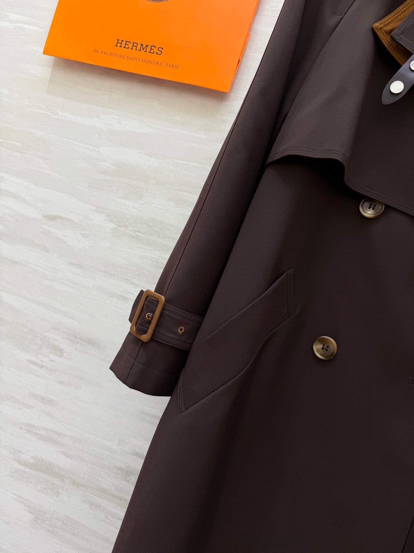 HERMES HERMES 25S LONG WINDBREAKER 527670
