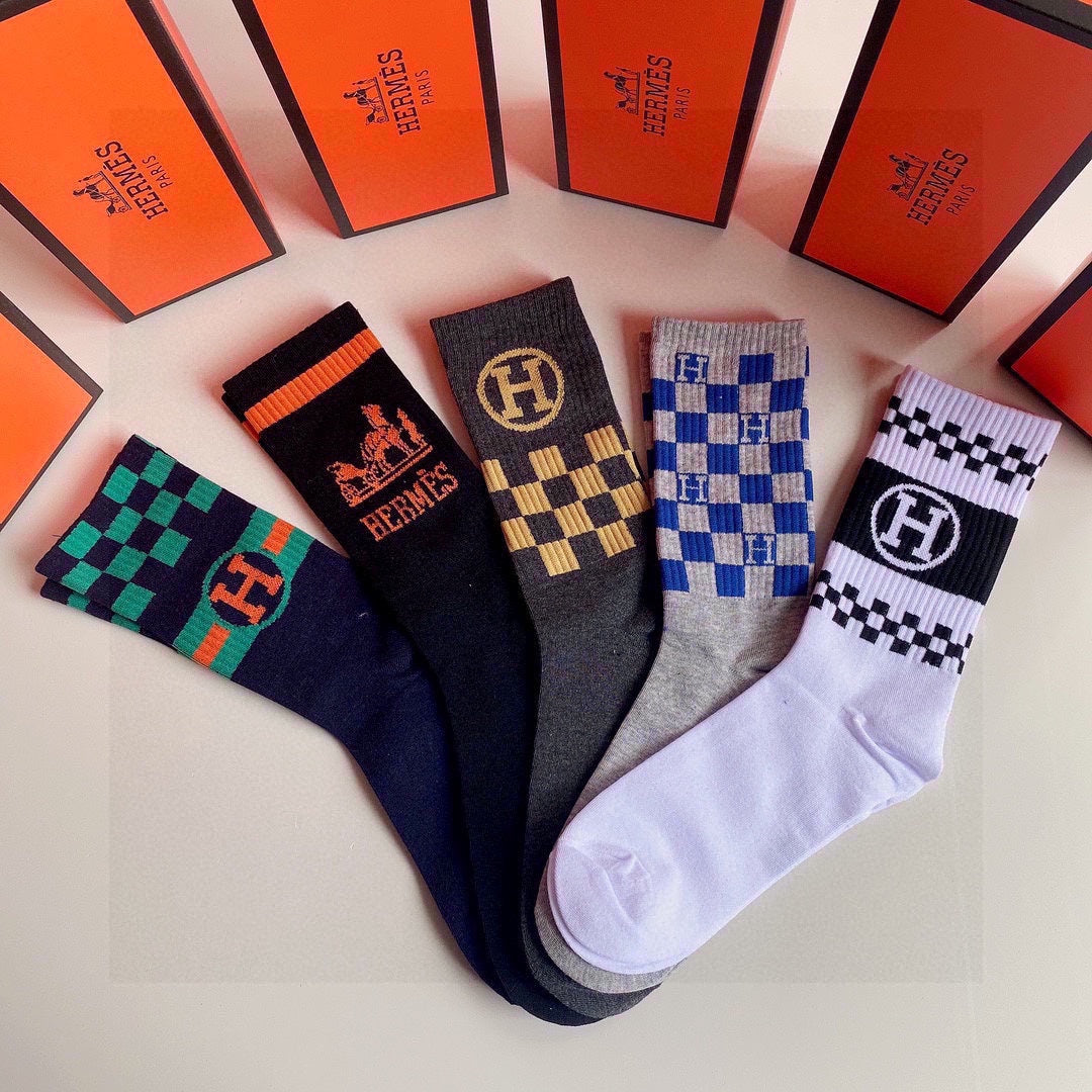 HERMES CREW SOCKS 284377 (1 BOX)