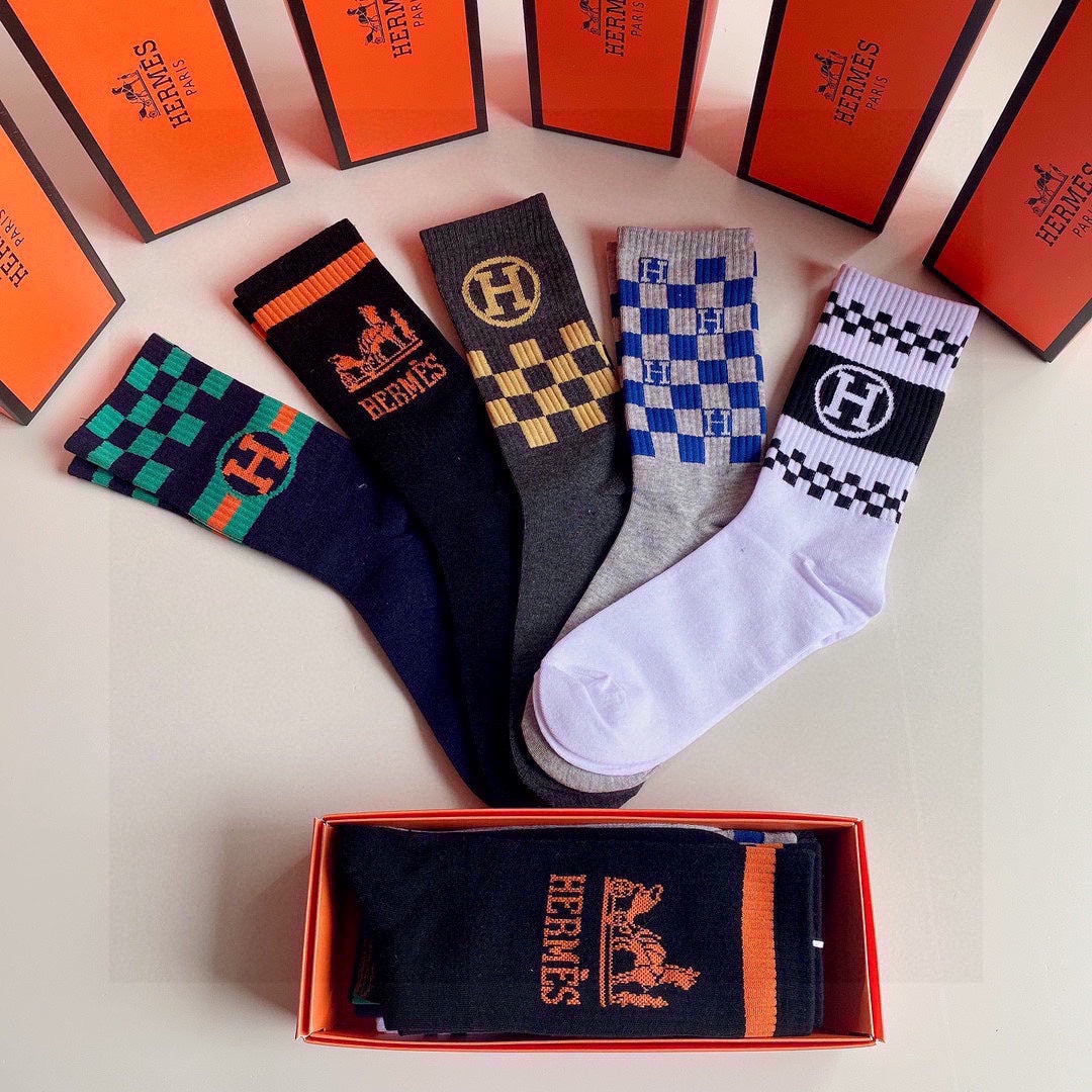 HERMES CREW SOCKS 284377 (1 BOX)