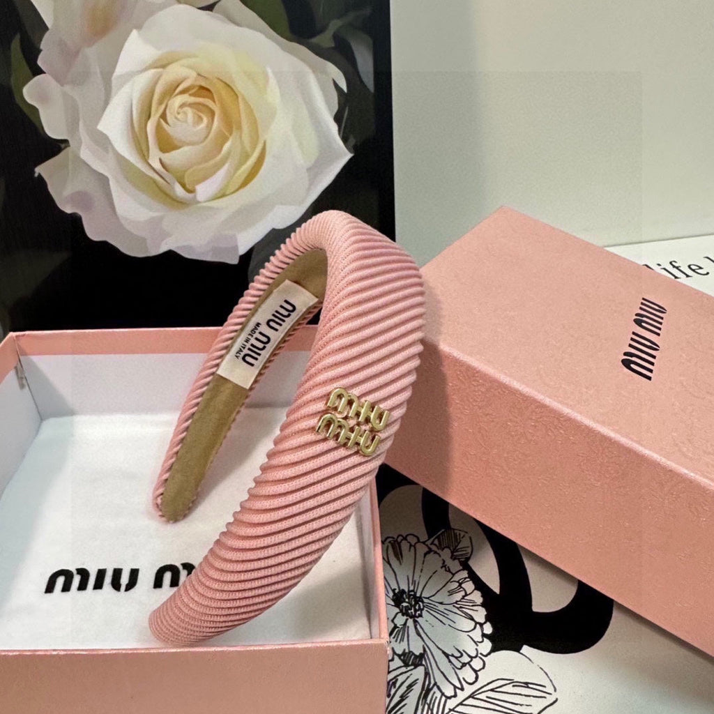 THICK HEADBAND IN PINK CORDUROY 412478