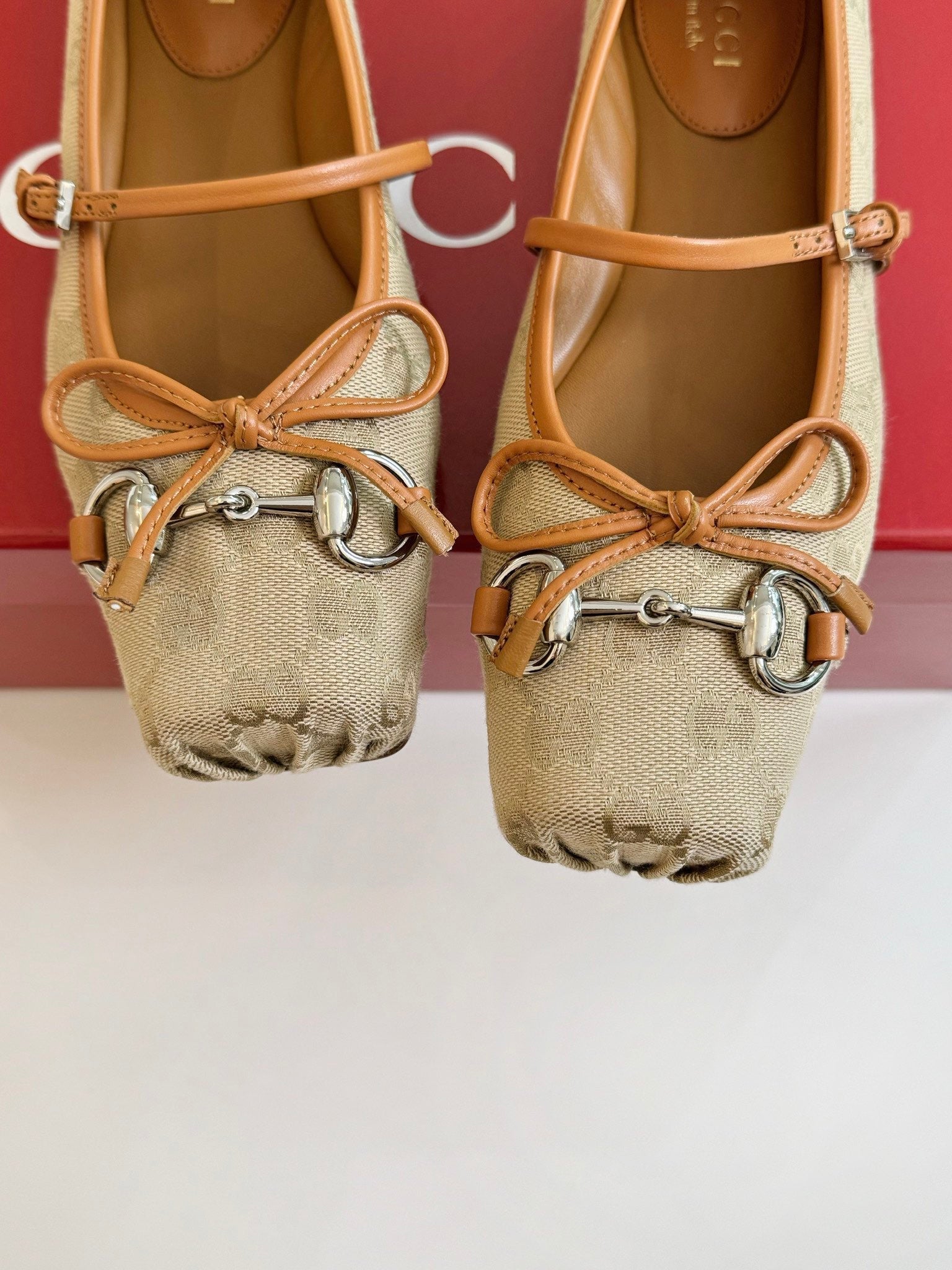 GUCCI BALLET FLAT TORTILLA FABRIC