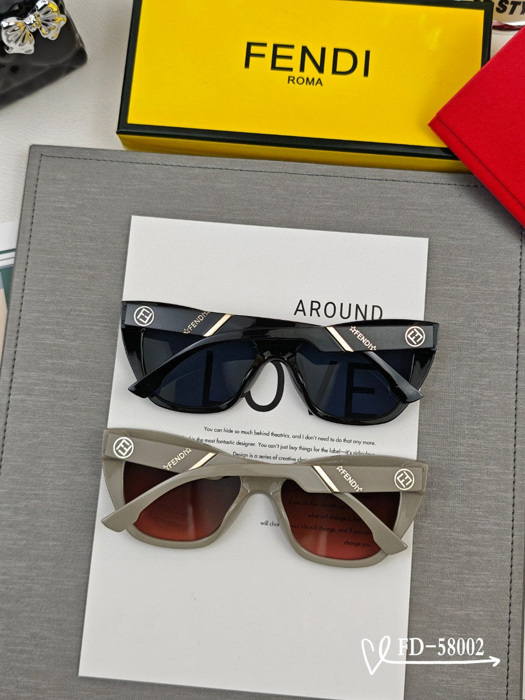 DIAGONAL CAT-EYE FRAME SUNGLASSES 58002 IN ACETATE