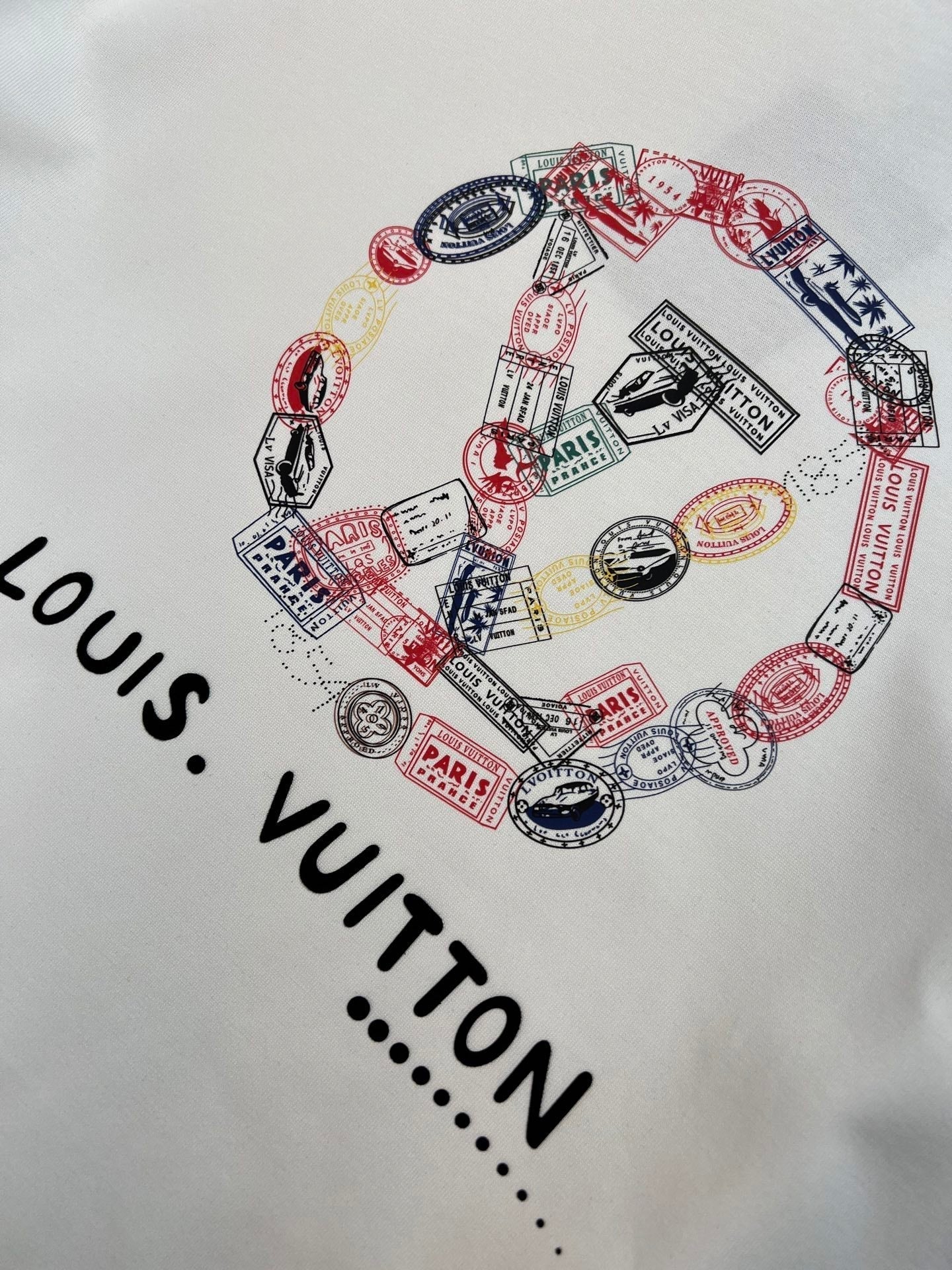 LOUIS VUITTON LV T-SHIRT IN WHITE PURE COTTON COLORFUL LOGO 238925