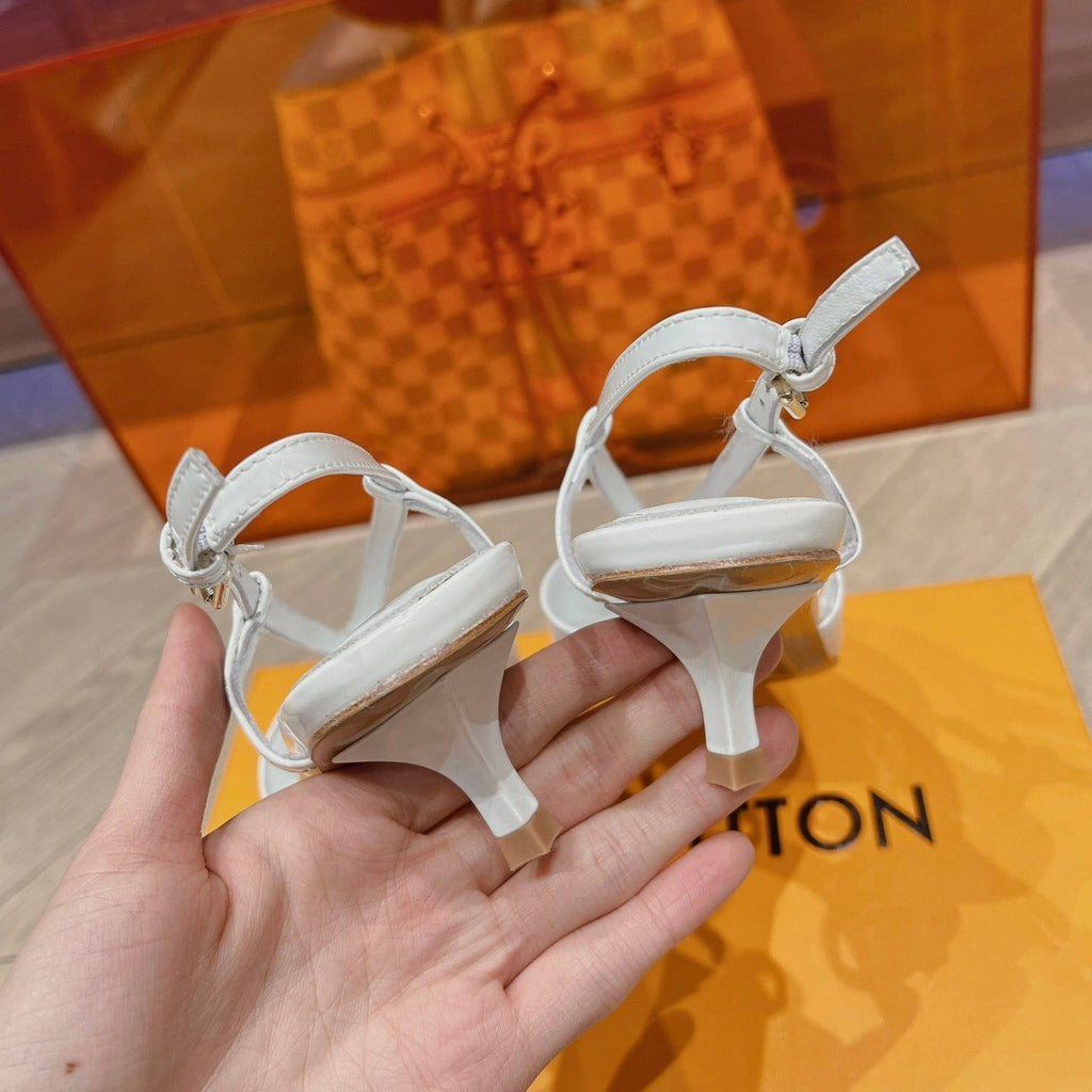 LOUIS VUITTON LV LOW HEEL SLINGBACK WHITE