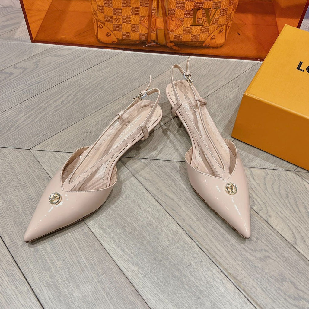 LOUIS VUITTON LV LOW HEEL SLINGBACK BEIGE