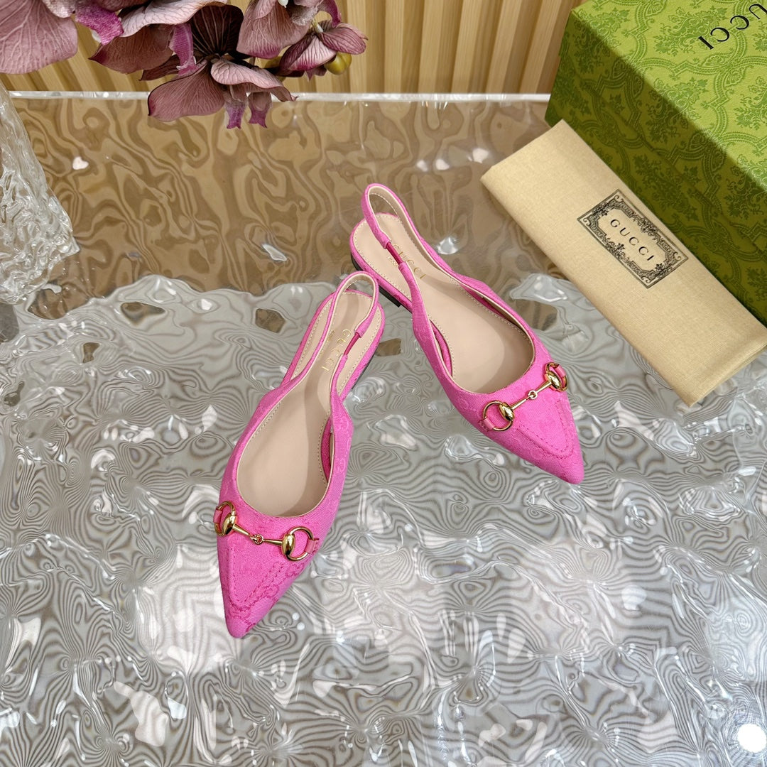 GUCCI WOMEN'S SLIDE SANDAL WITH CROSS BRIGHT PINK CANVAS