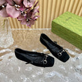 GUCCI BALLET FLAT IN BLACK SUEDE WITH SILVER HARDWARE