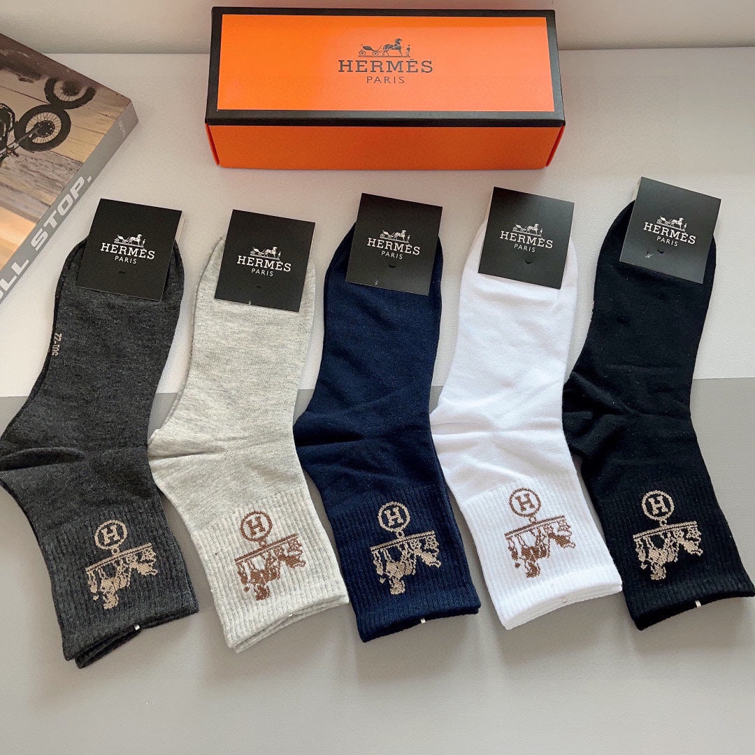 HERMES CREW SOCKS 289457 (1 BOX)