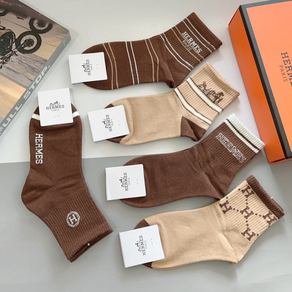 HERMES LOW-CUT SOCKS 387188 (1 BOX)