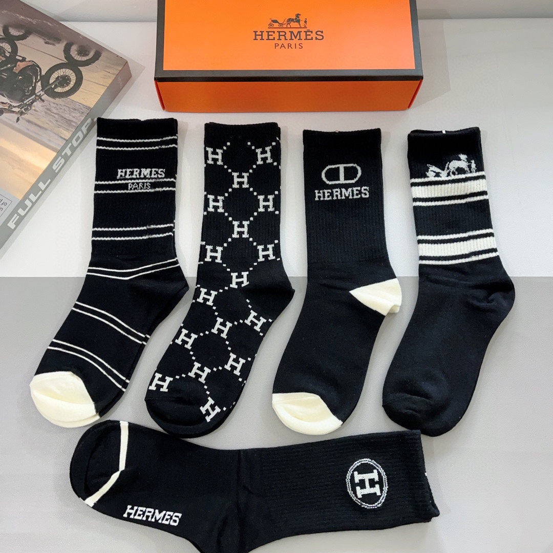 HERMES CREW SOCKS 420811 (1 BOX)