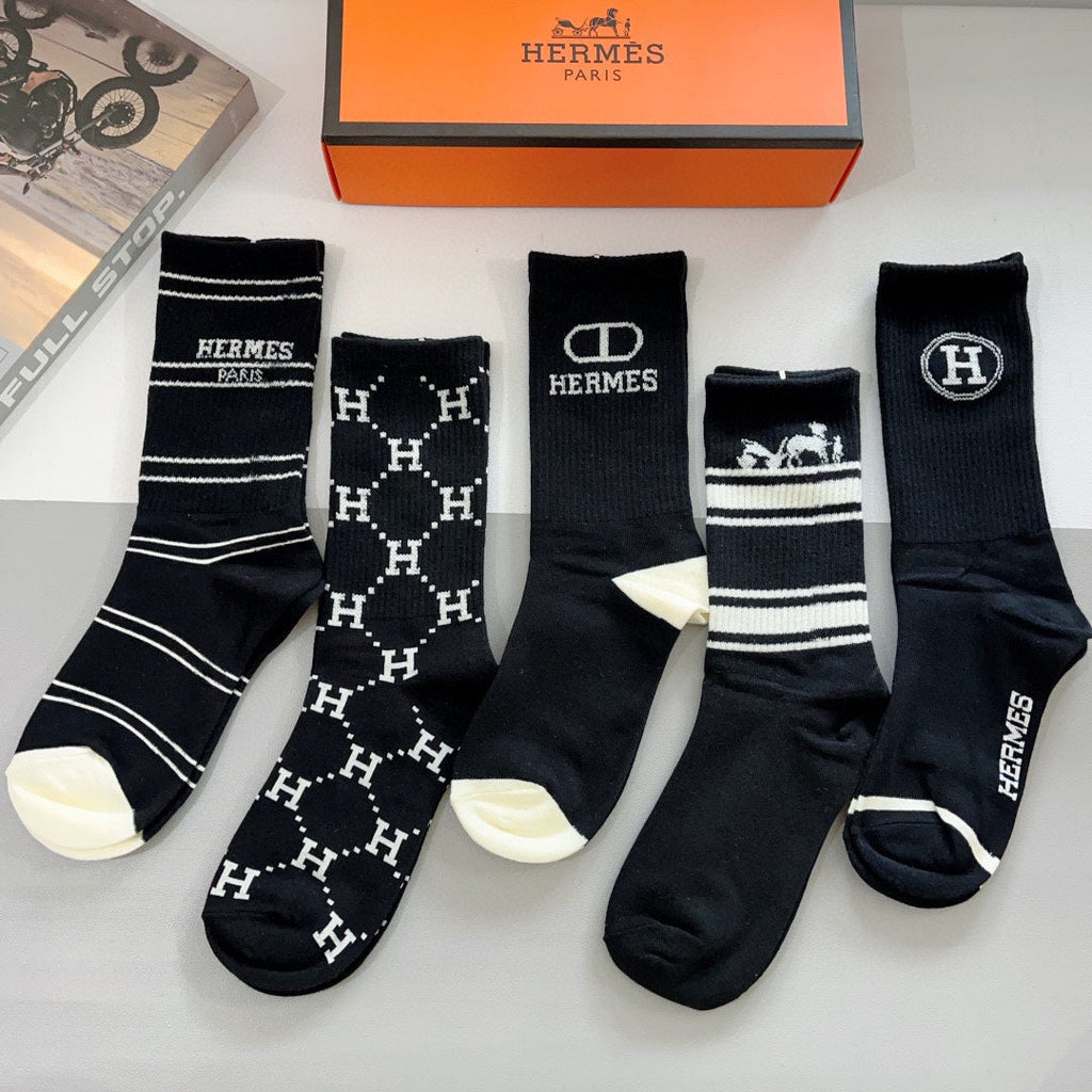 HERMES CREW SOCKS 420811 (1 BOX)