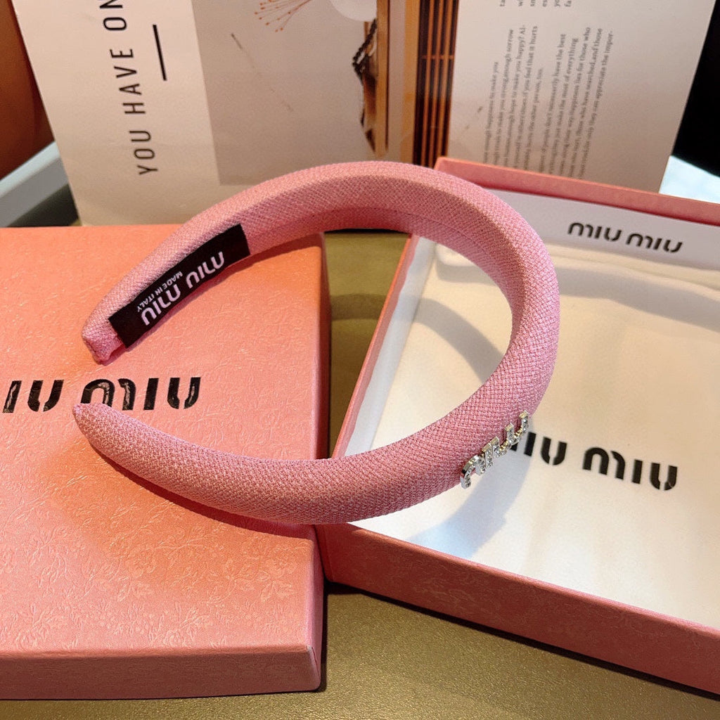 THICK HAIR BAND IN PINK RAW FABRIC 423577