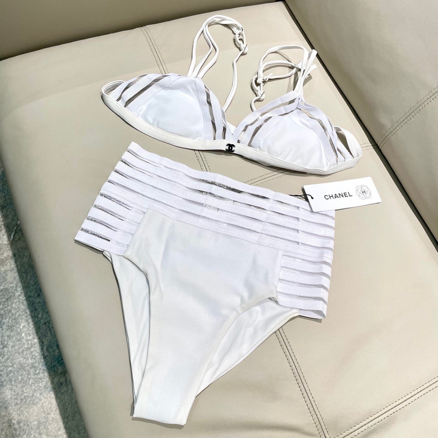 CHANEL BIKINI SWIMSUIT SET IN WHITE 608920