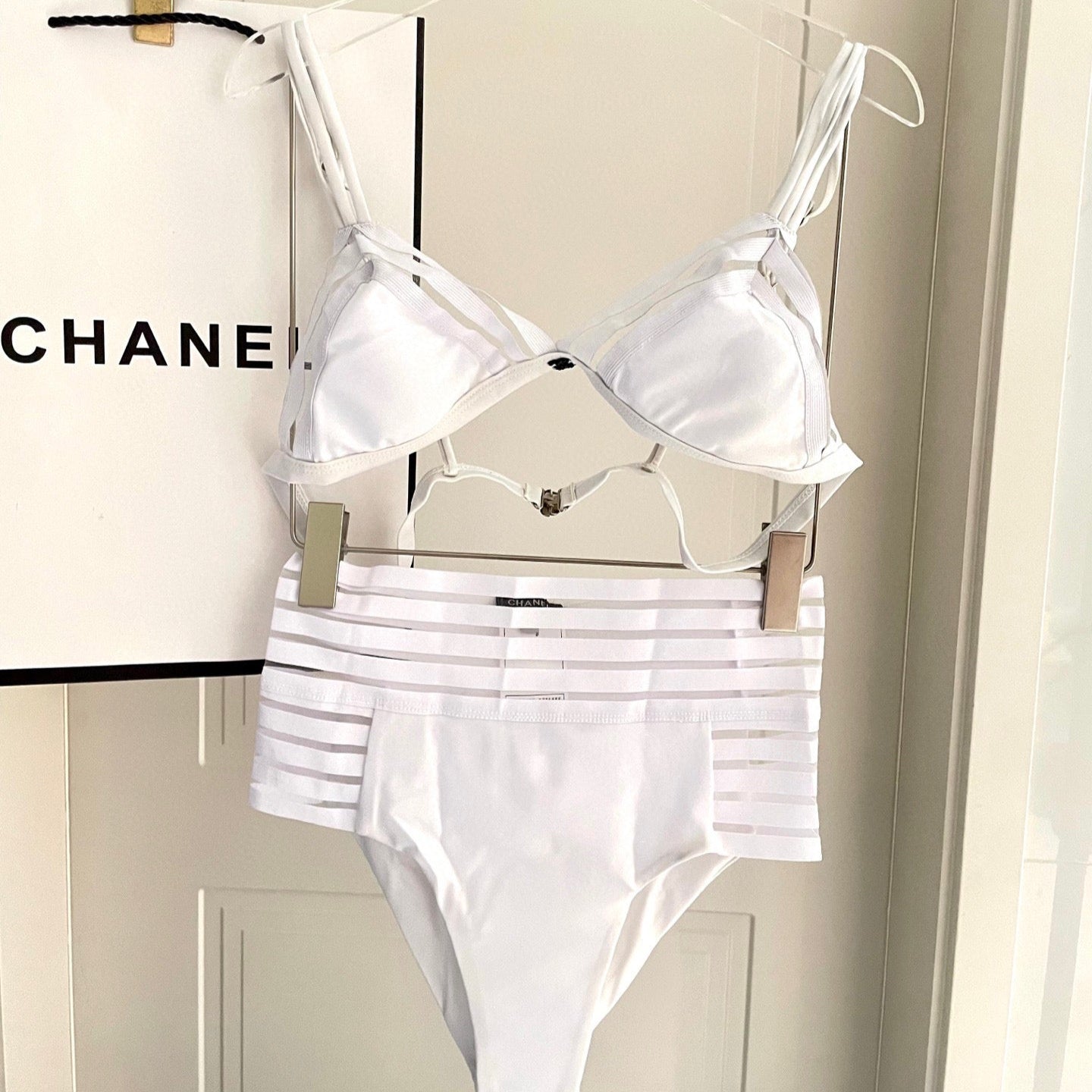 CHANEL BIKINI SWIMSUIT SET IN WHITE 608920