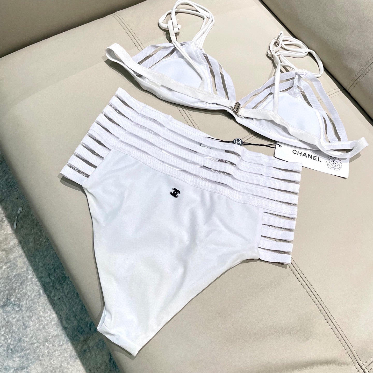 CHANEL BIKINI SWIMSUIT SET IN WHITE 608920